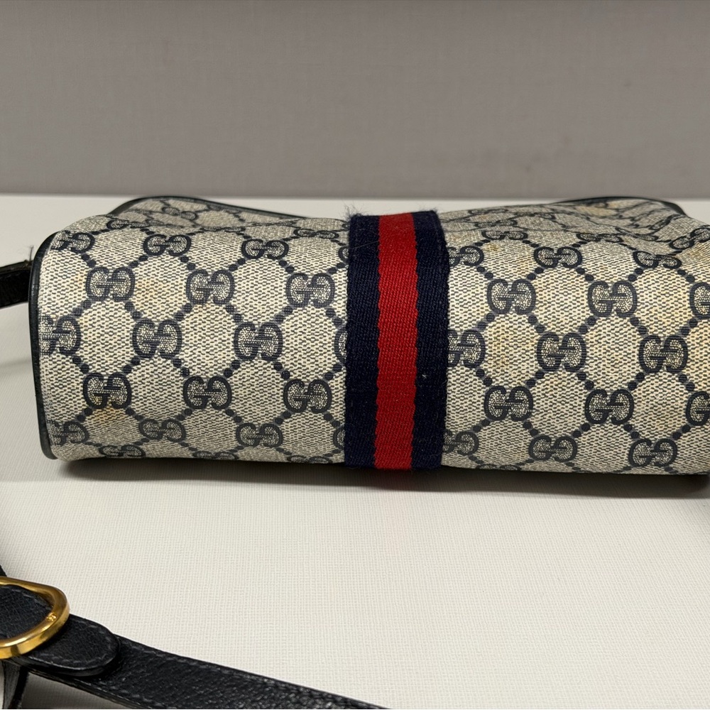 Gucci Blue Crossbody Bag with Red Stripe - Picture 8 of 15